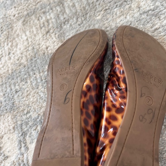 Jcrew Sz 7 Cece Leopard Patent Flats made in Italy - Picture 8 of 16